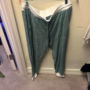Green stripe pajama pants
